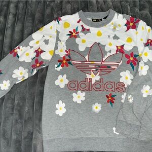 Adidas Gray Floral Sweatshirt